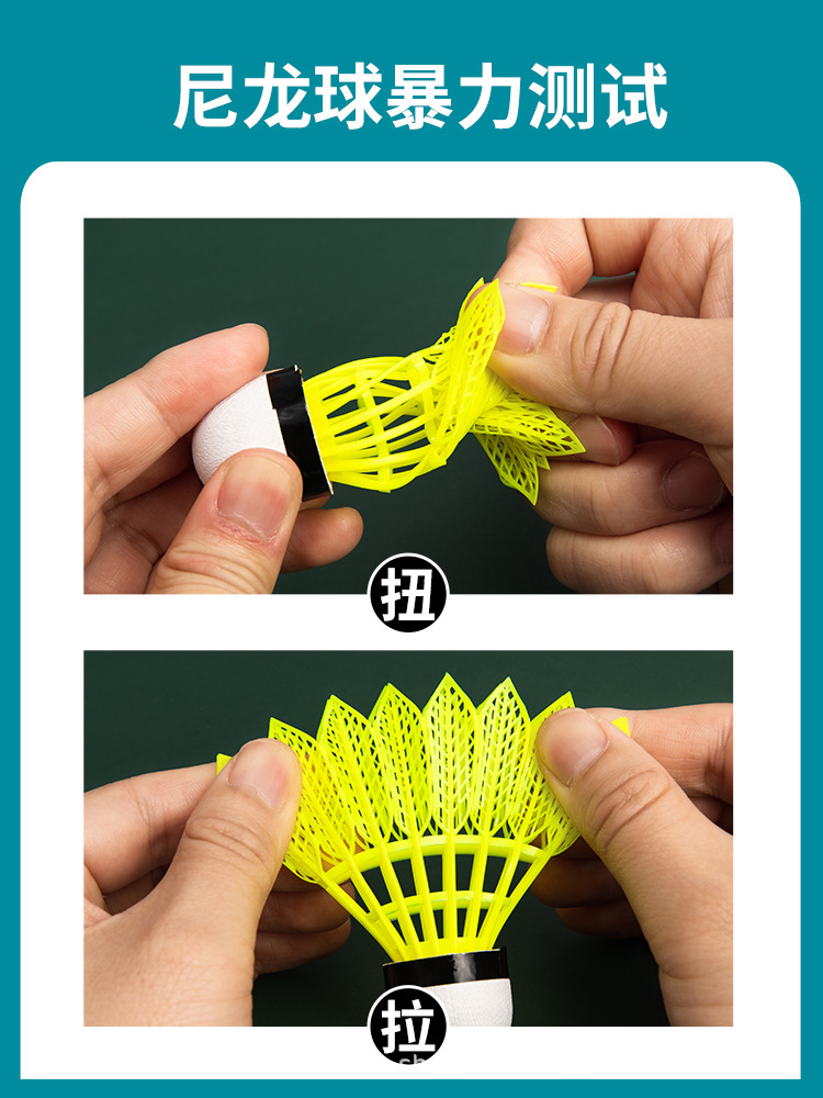 Wavaw bádminton plástico durable nylon Bola 6 unids interior al aire libre estable a prueba de viento juego entrenamiento