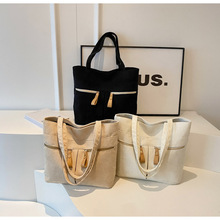 高质感时尚简约布质包包女包2023冬季新款洋气百搭单肩腋下手提包