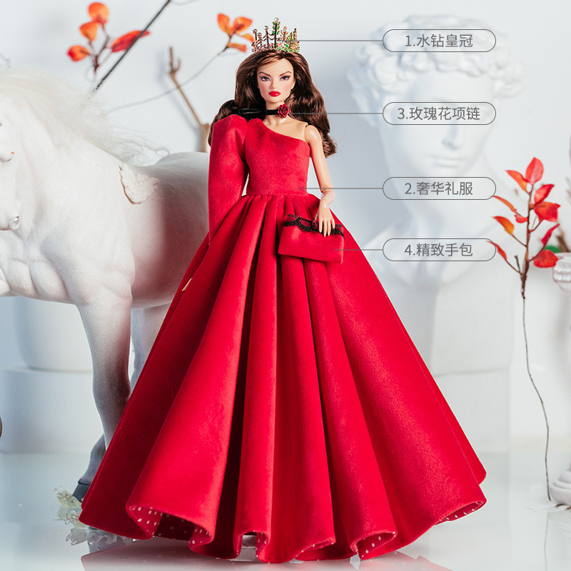 现货年新款仙仙超模娃玩具娃衣礼服装红色礼服高品质欧美外贸|undefined
