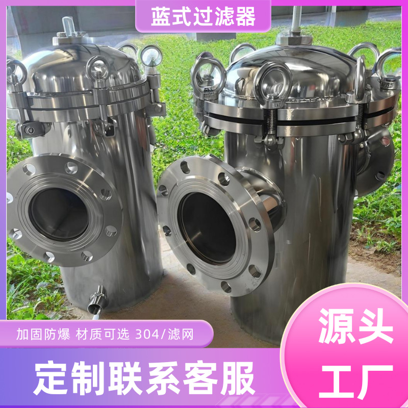 蓝氏过滤器不锈钢筛管带法兰过滤网y型过滤器滤网100目圆孔过滤筒