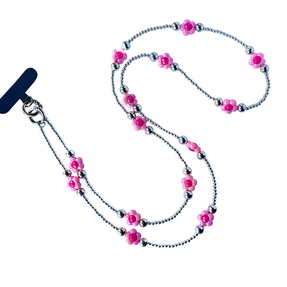 Cute Style 1 Piece Cute Flower CCB Acrylic Beaded Mobile Phone Pendant