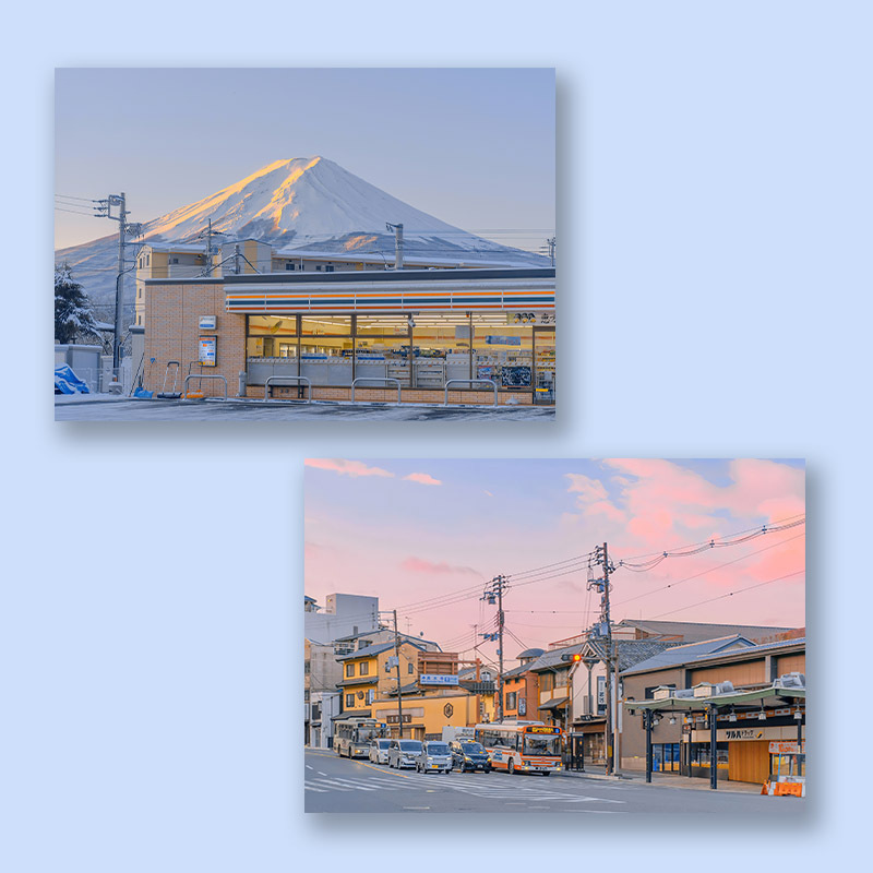 ¡Super agradable! Cartel de decoración de color dulce de paisaje japonés de estilo japonés bajo el paisaje fresco del Monte Fuji