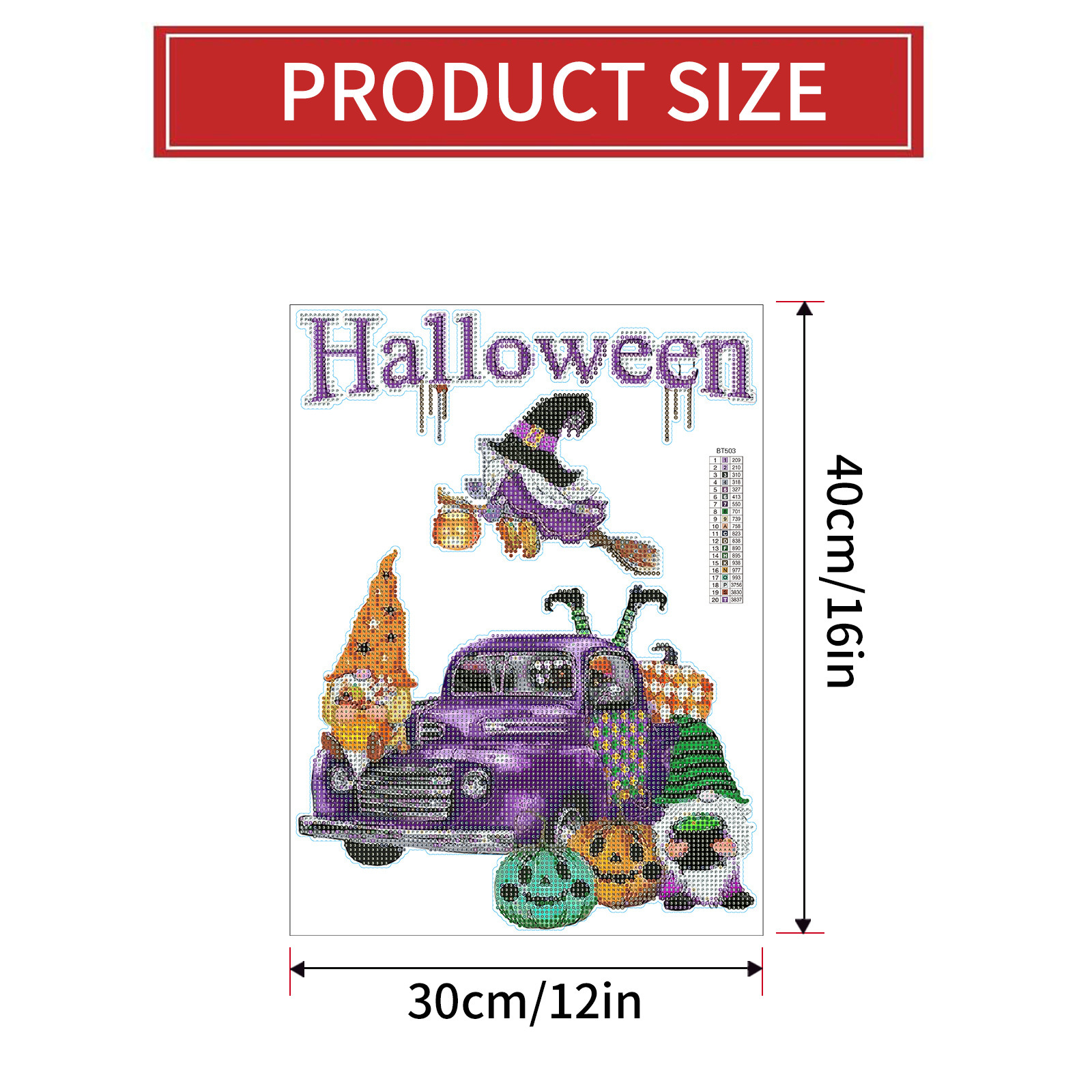 Halloween calabaza luna pintura de diamantes pegatinas al azar pintura de mampostería de bricolaje pegatinas de pared pegatinas hechas a mano dibujos animados diamante redondo venta caliente