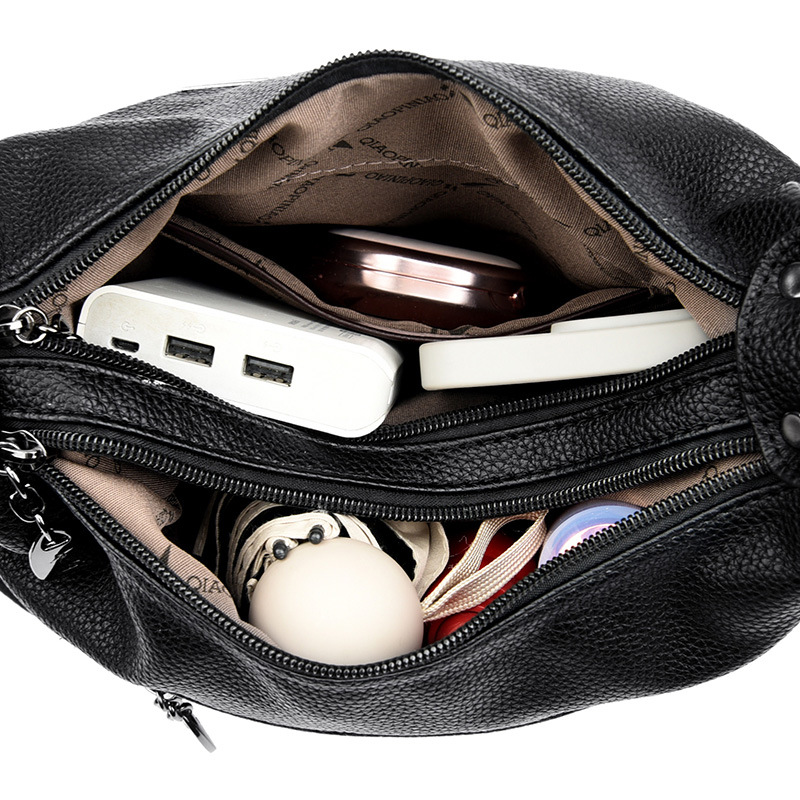 Bolsos de madre mujeres 2024 nuevo bolso multicapa de alta capacidad de moda versátil bolso de hombro de cuero suave bolso de ancianos