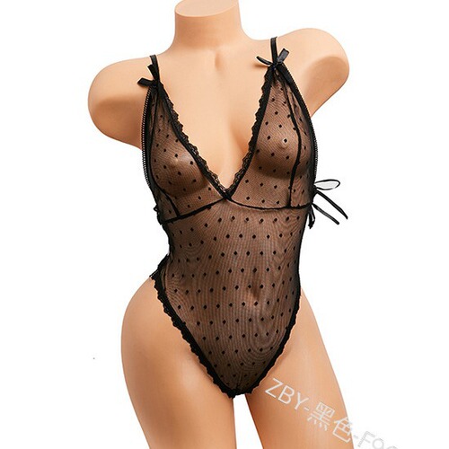 Foreign trade erotic lingerie, European and American style one-piece sexy pajamas, lace transparent jumpsuit, manufacturer supply ZB203