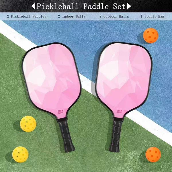 Fiberglass pickleball racket, stylish outdoor leisure sports set, pickleball racket with elasticity and stability
