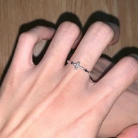 旭日 Cross Ring Diamond Opening High-end Design Niche Light Luxury Ins Style Ring Index Ring