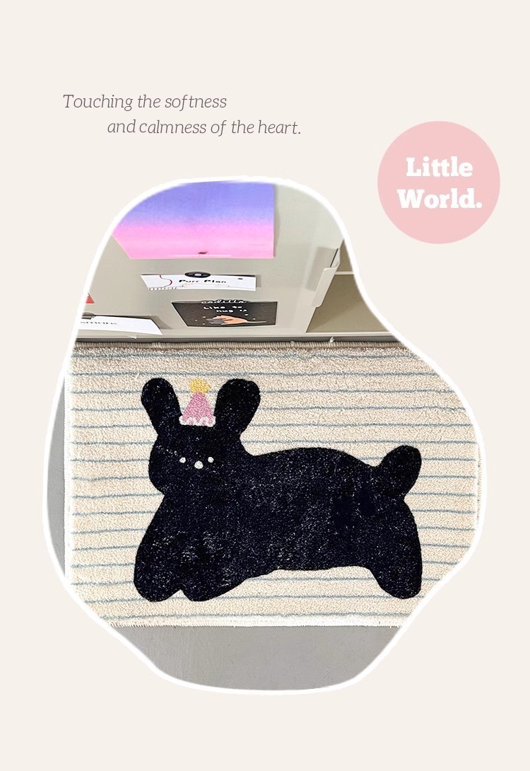 Cute Ins-Style Imitation Cashmere Floor Mat, Japanese and Korean Style Non-Slip Bathroom Mat, Entrance Door Mat