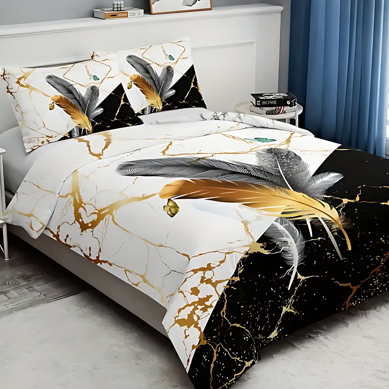 TEMU / JIT transfronterizo mármol clásico textura 3D impresión digital quilt kit fuente fabricante