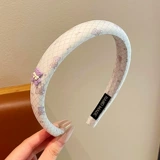 фиолетовый格纹小熊标海绵发箍