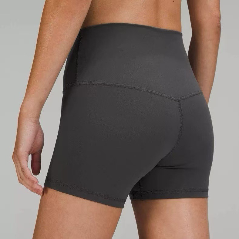 L-U Same Style Brushed Yoga Three-Quarter Pants for Women, High-Waisted, Butt-Lifting, Fitness, Cycling, Quick-Drying, Outerwear, Sports Tight Shorts