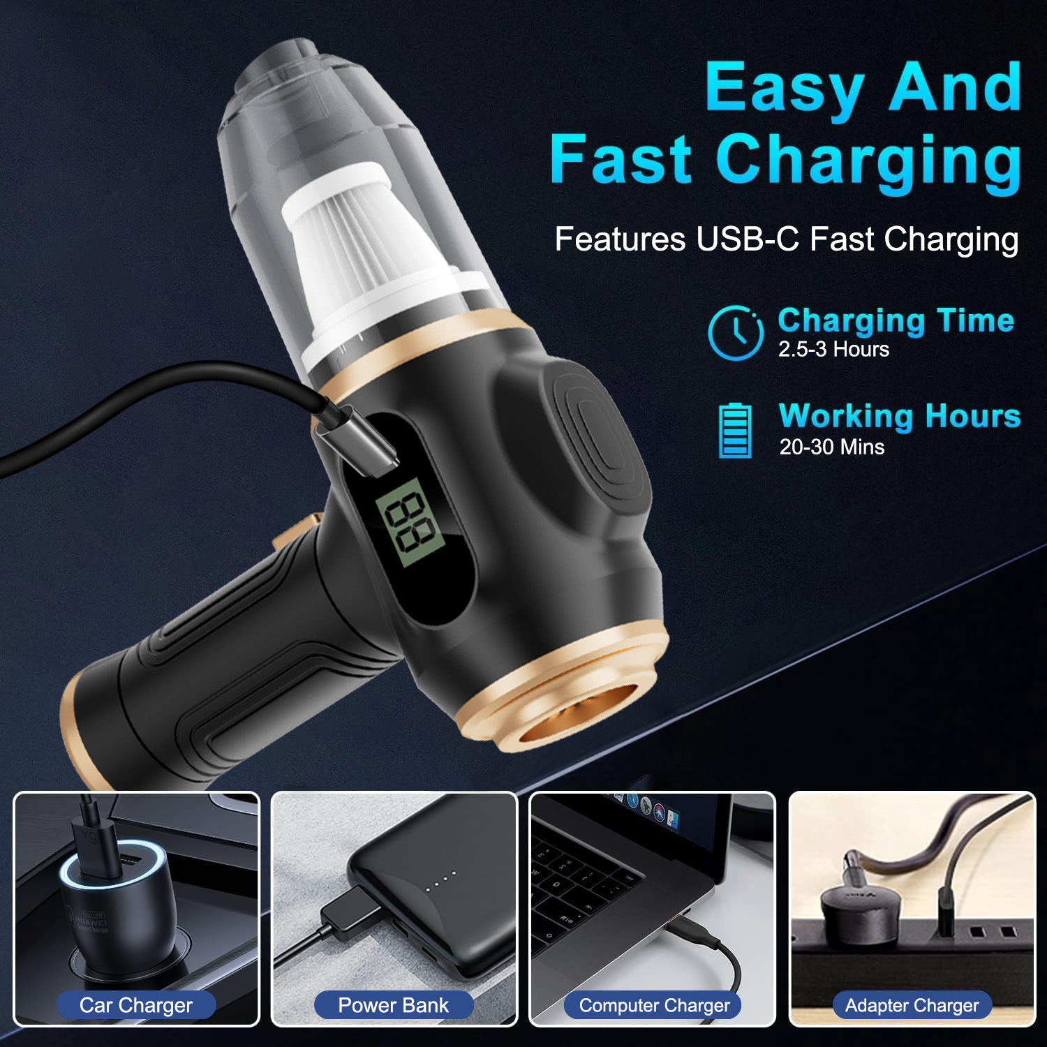 Factory Direct Supply Vacuum Cleaner, Wireless Portable High-Suction Vacuum Cleaner, Car-Mounted Household Vacuum Cleaner, Blowing and Suction Integrated Mini Vacuum Cleaner