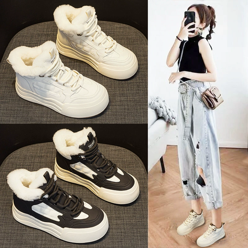 Теплые женские зимние сапоги, новинка 2025 года, с толстым флисом 600 г, высокие универсальные меховые женские ботинки, нескользящие, модные