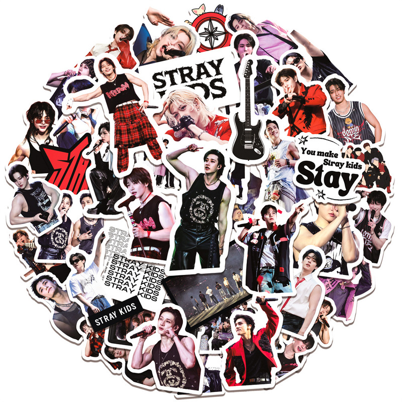 60张stray kids世巡混合肌肉男笔记本贴纸防水水杯装饰周边贴纸|undefined