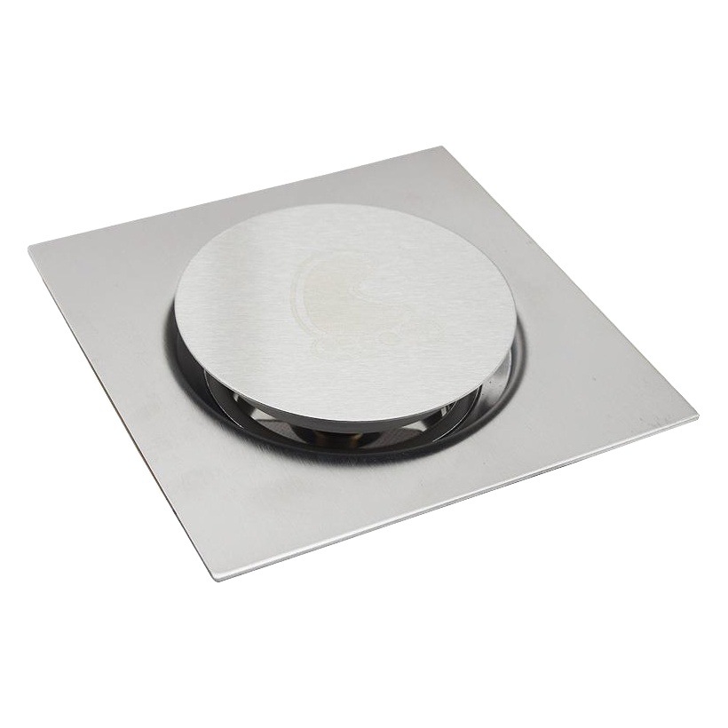 Desagüe de piso de rebote de acero inoxidable cuadrado desodorante pedal Desagüe de piso baño Baño accesorios de baño