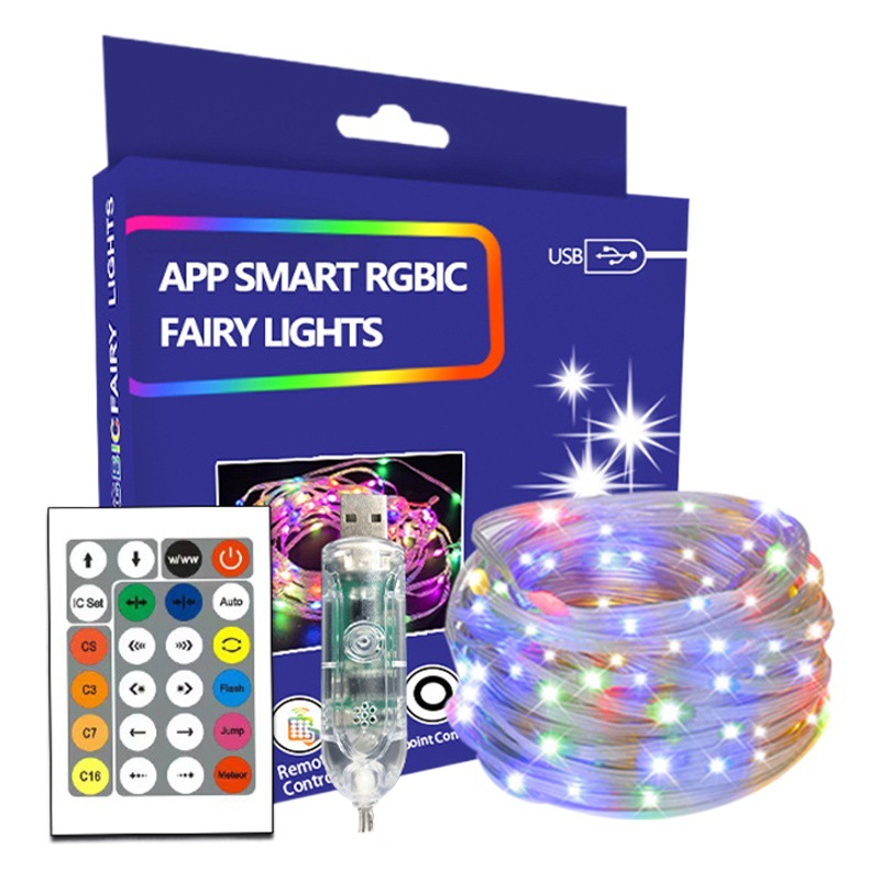 Magic color de cuero línea de luz de sonido Bluetooth pickup control de punto de ritmo caballo corriendo LED Cadena de luz ambiente de Navidad luz de color 20 M caja de color