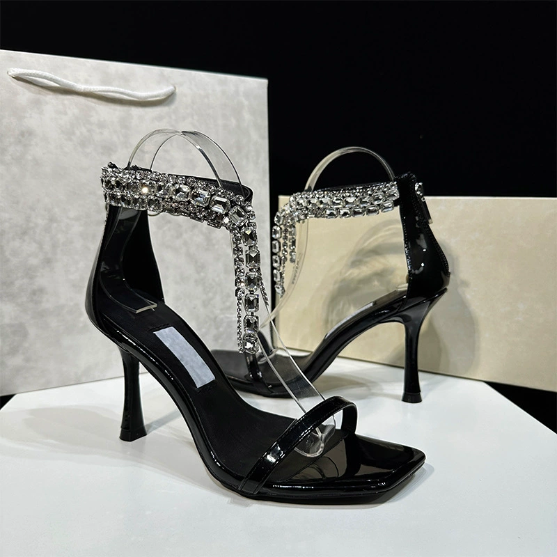 Sexy sandals with a strap, genuine leather
