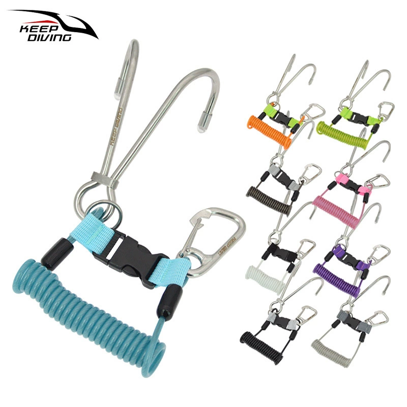 Keep Дайвинг пружинная веревка с двойной головкой из нержавеющей стали Дайвинг поток Крюк двойной поток крюк пружина отсутствует веревка SSA-SLG11