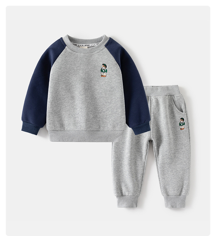 Jersey nuevo de otoño e invierno para niños, pantalones, conjunto de felpa de dos piezas, 2023_voghion.com