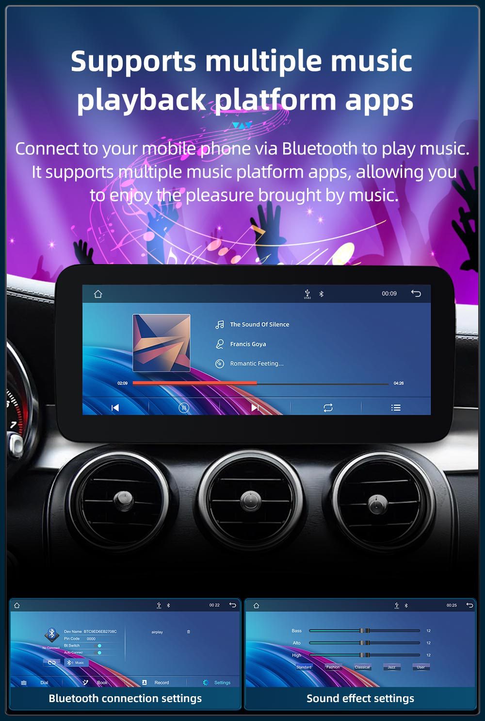 Suitable for Mercedes-Benz C-Class W205 S205 X253 Car Central Control Large-Screen Navigation All-In-One Player