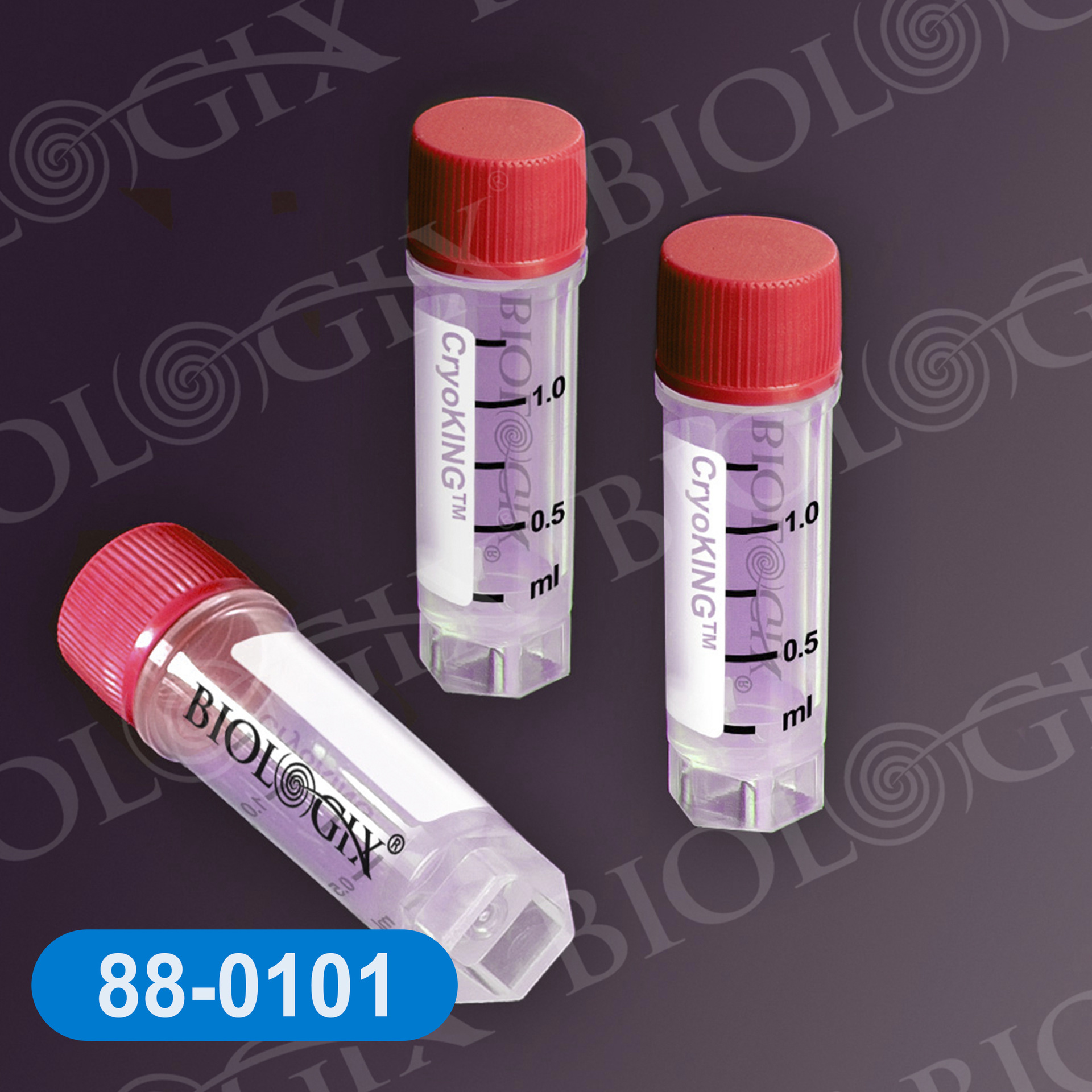 88-0101巴罗克 红色管盖无码冻存管 有白色书写区方便样本管理标