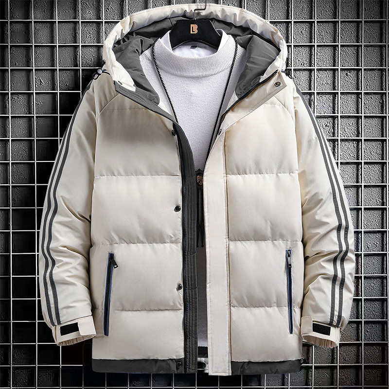 Abrigo de algodón acolchado de los hombres jóvenes abajo abrigo de algodón acolchado de los hombres Otoño e Invierno estilo de Hong Kong estilo coreano de moda suelta engrosada ropa de hombre superior