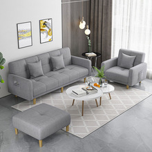 小户型出租房小沙发布艺沙发可折叠沙发床两用多功能单人卧室客厅