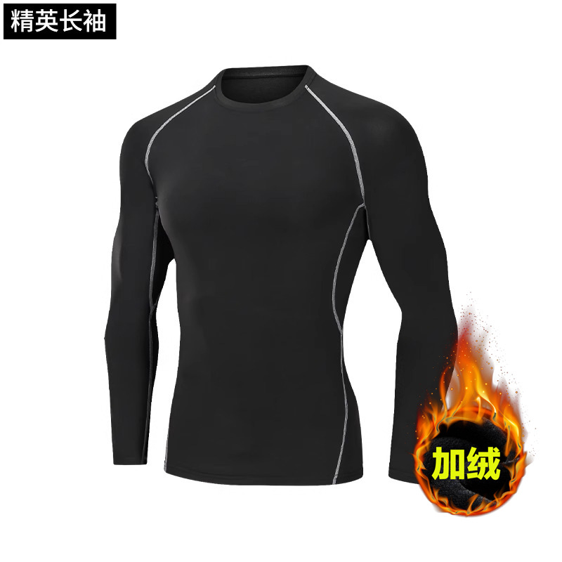 Capa de invierno para hombres con mangas largas con base de tercife seco rápido acondicionamiento físico correr entrenamiento chaqueta de baloncesto ropa interior cálida otoño invierno