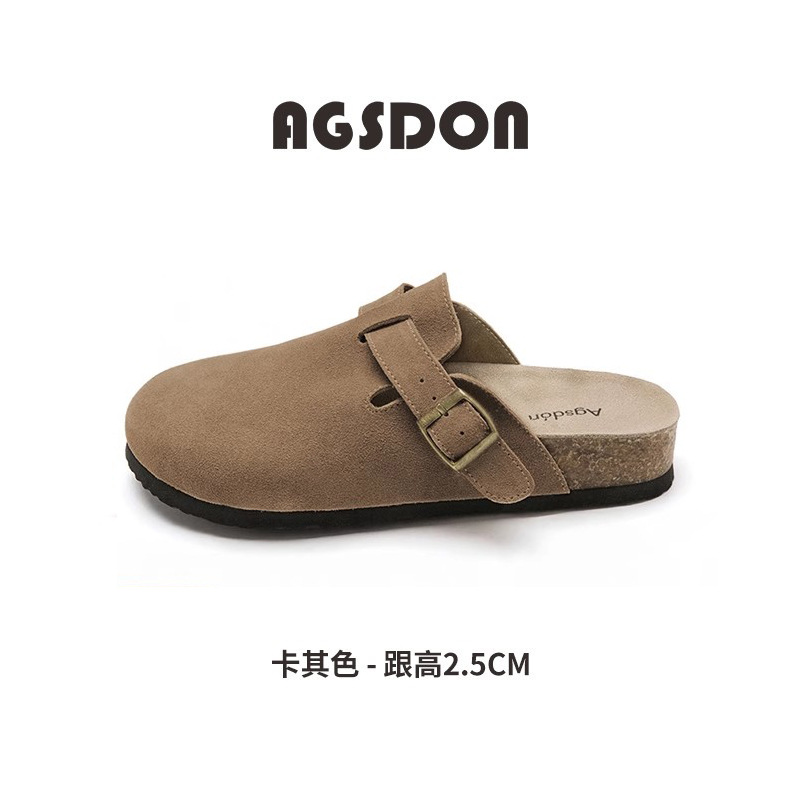 Pantuflas cerradas Augu Shiden para mujer, nuevo estilo primavera 2026, cómodas y casuales, estilo Birkenstock, para exterior, a la moda.