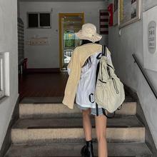 MAYMAY 露露韩国东大门代购超大容量抽绳轻便软面双肩包背包女夏