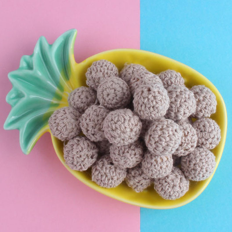 16mm de madera de algodón crochet lana Bola de comercio exterior DIY accesorios de la joyería de bolas de algodón AliExpress Amazon