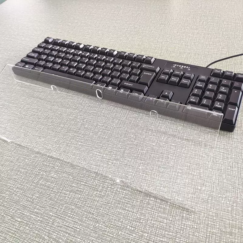 Acrylic stand, keyboard, electronic tubing, laptop