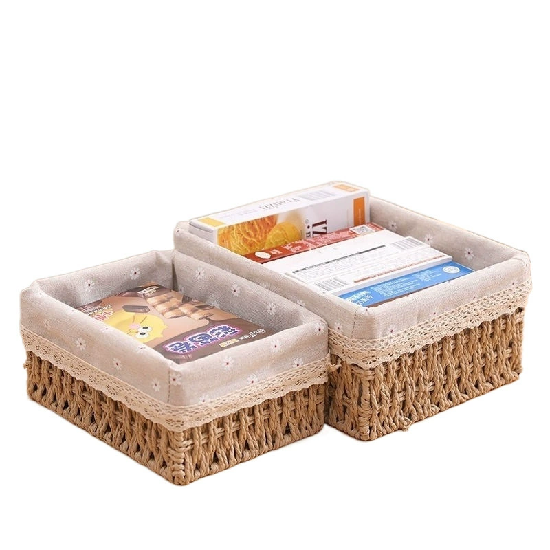 Коробка для хранения на столе, плетёная корзина для хранения, DIY
