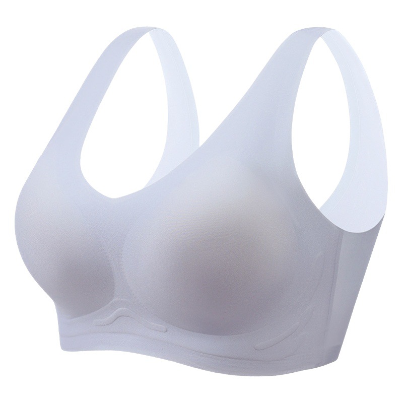 Ropa interior sin costuras de las mujeres de pecho grande pequeño transpirable chica delgada sujetador inalámbrico deportes más tamaño chaleco sujetador mujeres