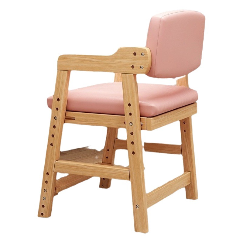 Silla de estudio para niños ajustable trabajo de madera maciza asiento trasero taburete estudiante escritura Silla de escritorio Silla de comedor en casa