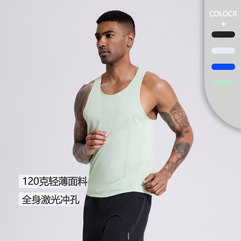 Ultra Light Running Wind Tunnel Vest Men's Sports Sleeveless Fitness Clothes Marathon Team Track and Field Quick Dry Clothes Running Team Printing