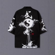 街头沙滩旅游度假休闲薄披风女装改良日系和服开衫羽织潮流七分袖