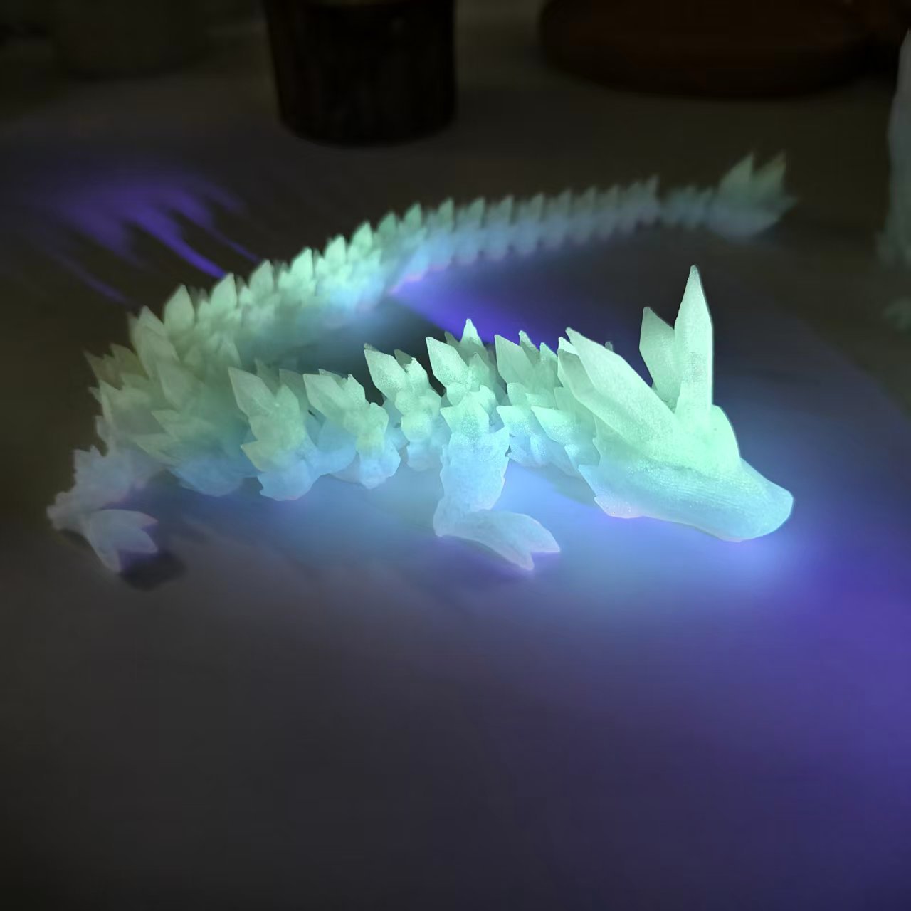 Luminous Dragon Crystal Dragon Simulation Model Animal Chinese Ornaments Creative Boys Toys Children 3D Printing 61 Section