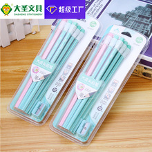 马卡龙铅笔卡通HB杨木六角杆带橡皮擦儿童幼儿园小学生文具批发