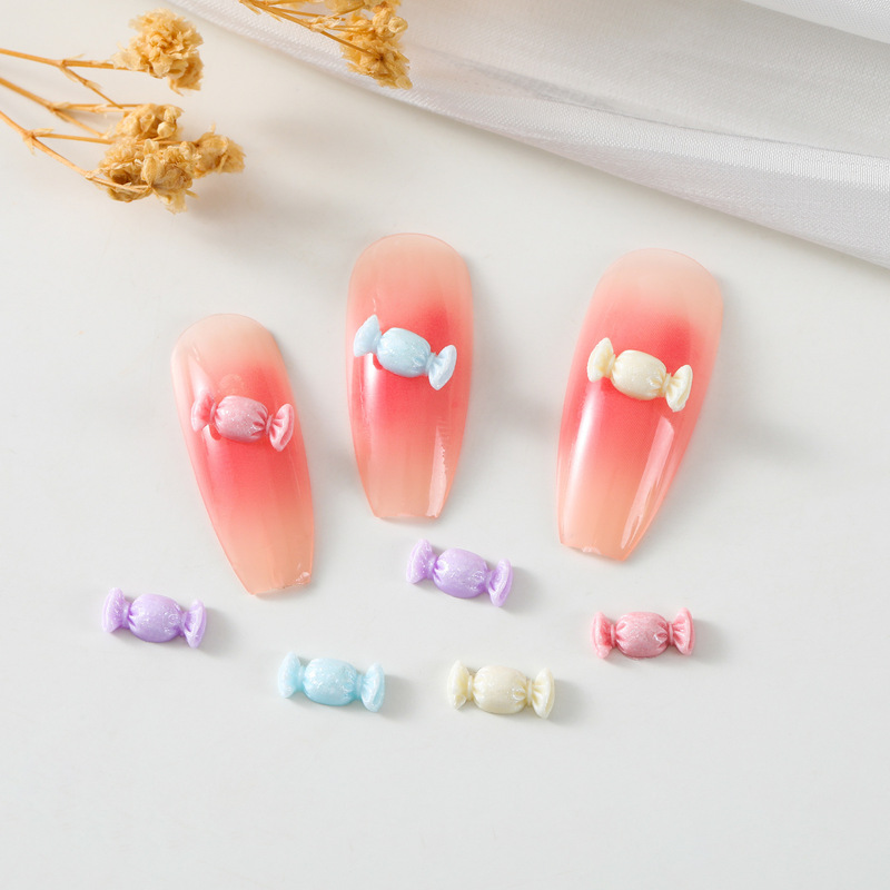 Luminous Candy Nail Accessories Mermaid Ji Fine Flash Mini Resin Macaron Color Candy DIY Nail Accessories