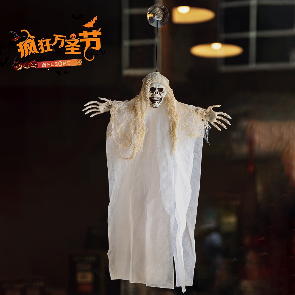 Halloween colgante colgante fantasma casa embrujada accesorios de decoración horror pequeño colgante de plástico calavera colgante al por mayor image 3
