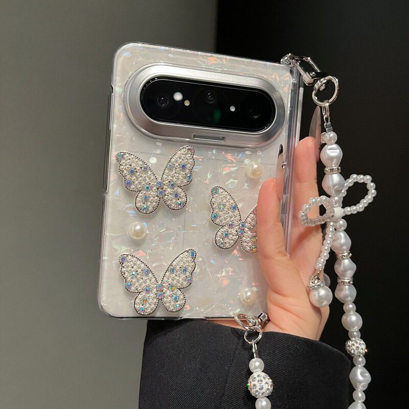 Light Luxury Shell-Pattern Rhinestone Butterfly Case Suitable for Huawei Puraxmax Foldable Phone, Portable Anti-Drop Protective Cover Light Luxury Shell-Pattern Rhinestone Butterfly Case Suitable for Huawei Puraxmax Foldable Phone, Portable Anti-Drop Protective Cover