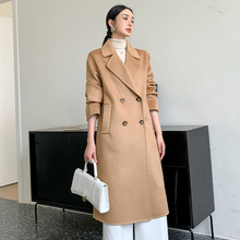 中长款双面呢羊毛大衣女宽松秋冬过膝加厚羊毛呢子小个子毛呢外套