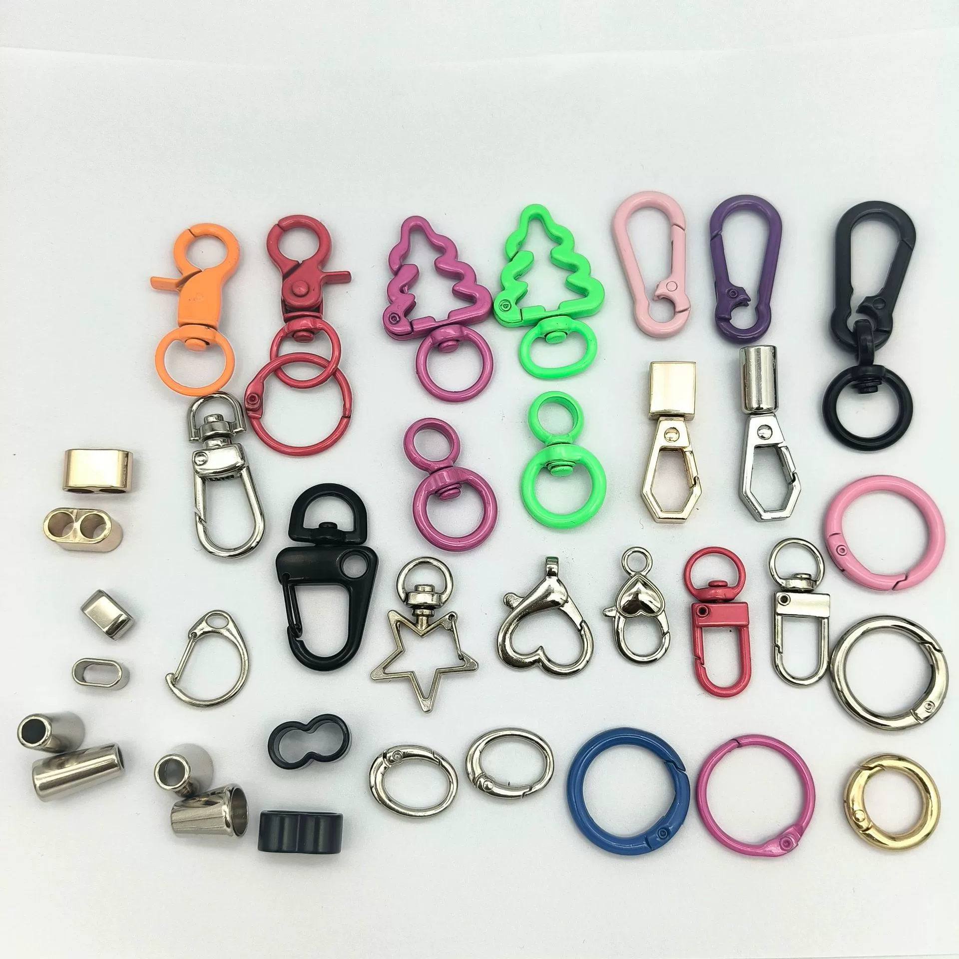 Кольцо-карабин для украшений, разноцветный брелок с рисунком, подвеска для елки, колокольчик, аксессуар для регулировки шнура