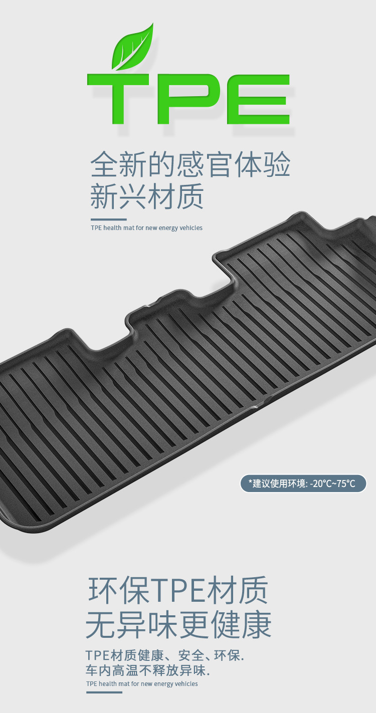 Suitable for the New Version of Tesla Model Yl/Y/3 Special Car Tpe Floor Mats Front and Rear Trunk Mats