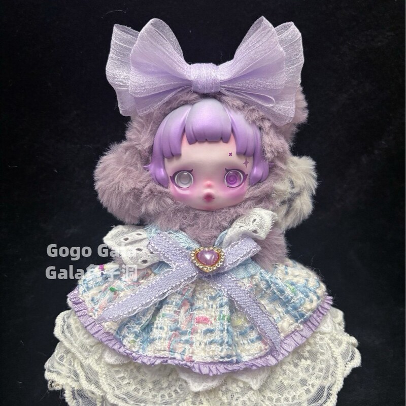 Only Doll Clothes, Sp Doll Clothes in Light Garden Style, Purple Color Scheme, Sweet and Cool Princess Style Lace Gauze Dress with Hair Accessories Only Doll Clothes, Sp Doll Clothes in Light Garden Style, Purple Color Scheme, Sweet and Cool Princess Style Lace Gauze Dress with Hair Accessories