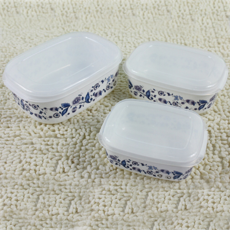 Caja de porcelana ovalada azul y blanca personalizada para conservar alimentos, caja para ungüentos de medicina tradicional china, caja para mascarillas de barro, caja para moxibustión con barro, caja de almacenamiento, embalaje de almacenamiento de plástico