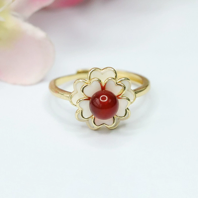 Yuyu кольцо из натурального красного агата Камелия палец кольцо голубь красный халцедон оптовая продажа с фабрики поколение MN3100101