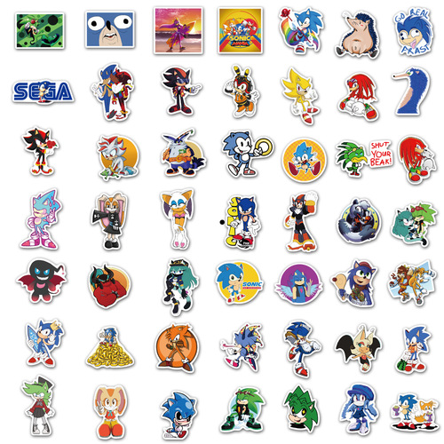 100 pieces of Sonic the Hedgehog game graffiti stickers laptop suitcase mobile phone case decoration diy waterproof stickers