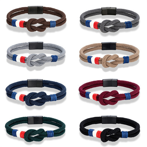 Cross-border explosions French flag bracelet European and American men's and women's fashion Milan rope flag hand rope factory direct sales Cross-border explosions French flag bracelet European and American men's and women's fashion Milan rope flag hand rope factory direct sales